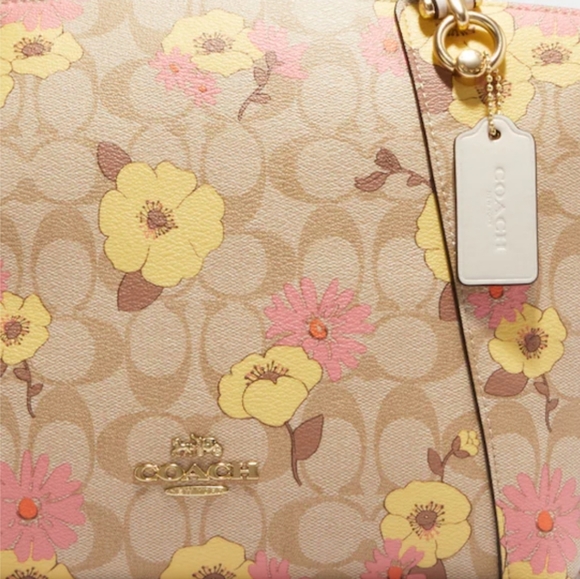 Coach Kacey Satchel In Signature Canvas With Floral Cluster Print - Picture 6 of 16
